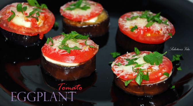 Grilled eggplant tomato